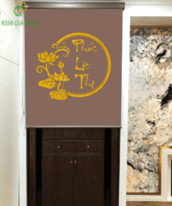 Rèm che ban thờ in tranh họa tiết hoa sen mã RCBT - 01262
