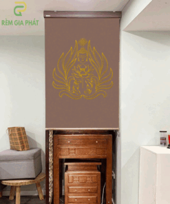 Rèm che ban thờ in tranh họa tiết hoa sen mã RCBT - 01261