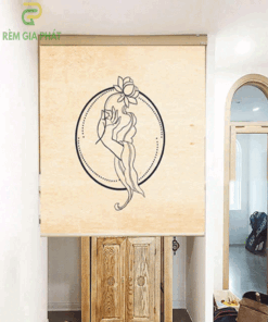 Rèm che ban thờ in tranh họa tiết hoa sen mã RCBT - 01248