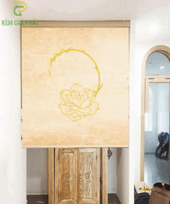 Rèm che ban thờ in tranh họa tiết hoa sen mã RCBT - 01247