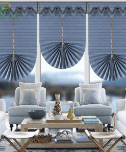 Rèm cửa sổ xếp lớp roman đẹp mã D008