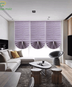 Rèm cửa xếp lớp roman đẹp chống nắng 100% mã D009