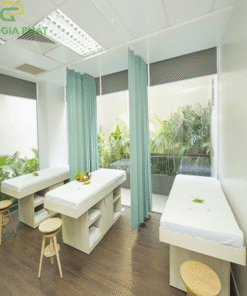 Rèm Spa giá rẻ chất liệu voan trắng - SPA005