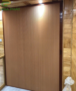 Vách rèm tổ ong ngăn phòng- Hệ Pro 2.7 – Mở 1 cánh – Màu vân gỗ