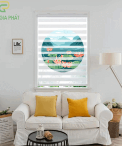 Rèm cầu vồng in tranh mã CV1012-31