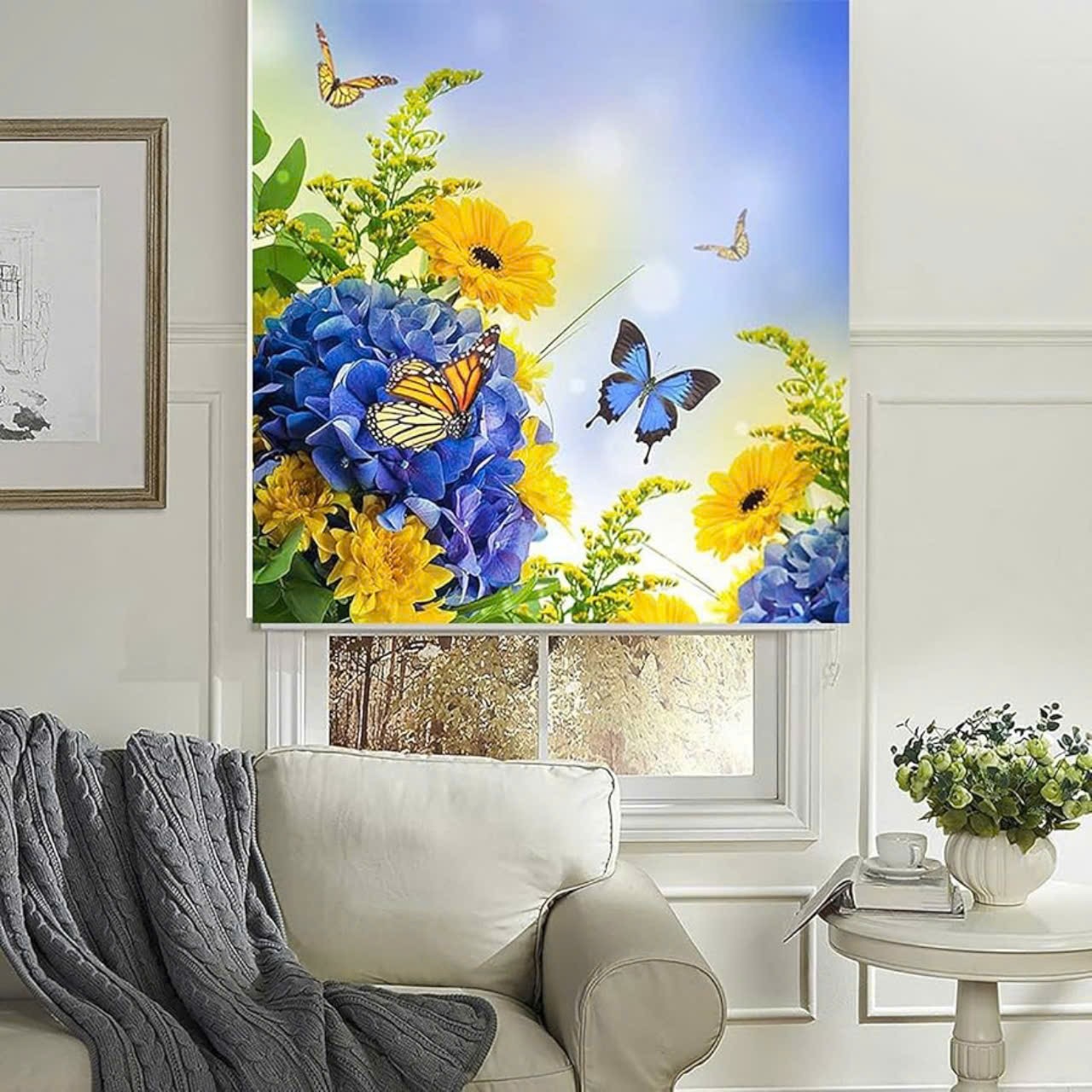 Rèm cuốn in tranh