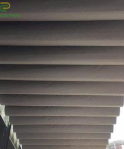 Rèm trần tự động SOMFY hệ xếp lớp lô cuốn cáp, thanh ray U treo