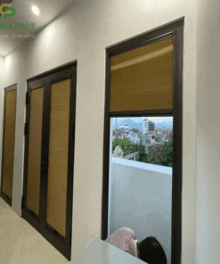 Vách rèm tổ ong gắn kính đẹp mã FSV008